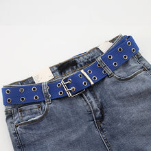 Load image into Gallery viewer, 2019 New Designer Harajuku Wide Canvas Web Double Grommet Hole Buckle Belt Female Male Waist Strap Belts for Women Men Jeans