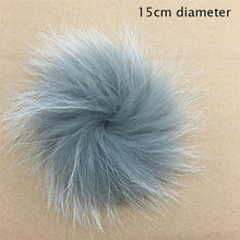 Load image into Gallery viewer, Big Size 15cm DIY Real Fox Fur Pompoms Raccoon Fur Pom Poms Balls Natural Fur Pompon For Hats Bags Shoes Scarves Accessories