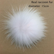 Load image into Gallery viewer, Big Size 15cm DIY Real Fox Fur Pompoms Raccoon Fur Pom Poms Balls Natural Fur Pompon For Hats Bags Shoes Scarves Accessories