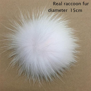 Big Size 15cm DIY Real Fox Fur Pompoms Raccoon Fur Pom Poms Balls Natural Fur Pompon For Hats Bags Shoes Scarves Accessories