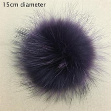 Load image into Gallery viewer, Big Size 15cm DIY Real Fox Fur Pompoms Raccoon Fur Pom Poms Balls Natural Fur Pompon For Hats Bags Shoes Scarves Accessories