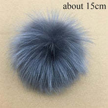 Load image into Gallery viewer, Big Size 15cm DIY Real Fox Fur Pompoms Raccoon Fur Pom Poms Balls Natural Fur Pompon For Hats Bags Shoes Scarves Accessories