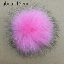 Load image into Gallery viewer, Big Size 15cm DIY Real Fox Fur Pompoms Raccoon Fur Pom Poms Balls Natural Fur Pompon For Hats Bags Shoes Scarves Accessories