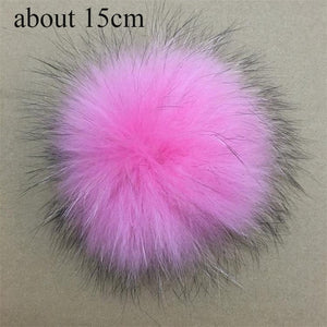 Big Size 15cm DIY Real Fox Fur Pompoms Raccoon Fur Pom Poms Balls Natural Fur Pompon For Hats Bags Shoes Scarves Accessories