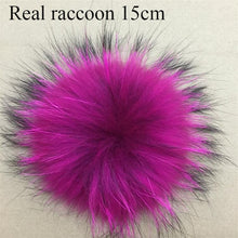 Load image into Gallery viewer, Big Size 15cm DIY Real Fox Fur Pompoms Raccoon Fur Pom Poms Balls Natural Fur Pompon For Hats Bags Shoes Scarves Accessories