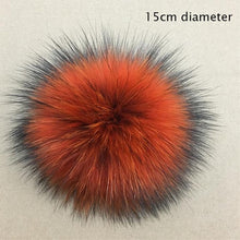 Load image into Gallery viewer, Big Size 15cm DIY Real Fox Fur Pompoms Raccoon Fur Pom Poms Balls Natural Fur Pompon For Hats Bags Shoes Scarves Accessories