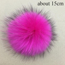 Load image into Gallery viewer, Big Size 15cm DIY Real Fox Fur Pompoms Raccoon Fur Pom Poms Balls Natural Fur Pompon For Hats Bags Shoes Scarves Accessories