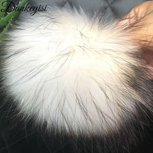 Load image into Gallery viewer, Big Size 15cm DIY Real Fox Fur Pompoms Raccoon Fur Pom Poms Balls Natural Fur Pompon For Hats Bags Shoes Scarves Accessories