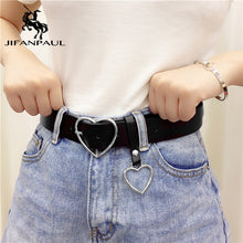 Load image into Gallery viewer, JIFANPAUL New sweetheart buckle with adjustable ladies luxury brand cute Heart-shaped thin belt high quality punk fashion belts