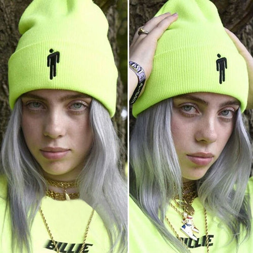 Fashion Billie Eilish Beanie Hat Women Men Knitted Warm Winter Hats Solid Hip-hop Casual Cuffed Beanies Bonnet Drop Shipping