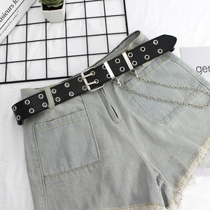 NO.ONEPAUL women belt Genuine Leather New Punk style fashion Pin Buckle jeans Decorative Belt Chain luxury brand belts for women