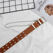 Load image into Gallery viewer, NO.ONEPAUL women belt Genuine Leather New Punk style fashion Pin Buckle jeans Decorative Belt Chain luxury brand belts for women