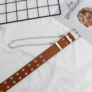 NO.ONEPAUL women belt Genuine Leather New Punk style fashion Pin Buckle jeans Decorative Belt Chain luxury brand belts for women