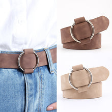 Load image into Gallery viewer, Women leather belt Newest Round buckle belts female leisure jeans wild without pin metal buckle Women strap belt